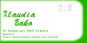 klaudia bako business card